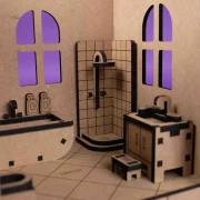 Crateit Roomies – Wooden toy – Bathroom & Bedroom – The Bubble Nest