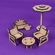 Crateit Roomies – Wooden toy – Office & Balcony – The Cloud Office