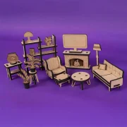 Crateit Roomies – Wooden toy – Living Room & Playroom – Couch & Crayons