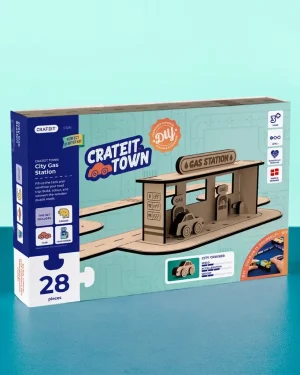 Crateit Town – Wooden toy – City Gas Station,6