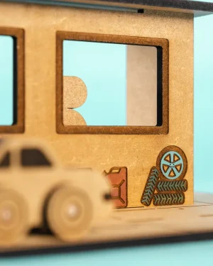 Crateit Town – Wooden toy – City Gas Station,6